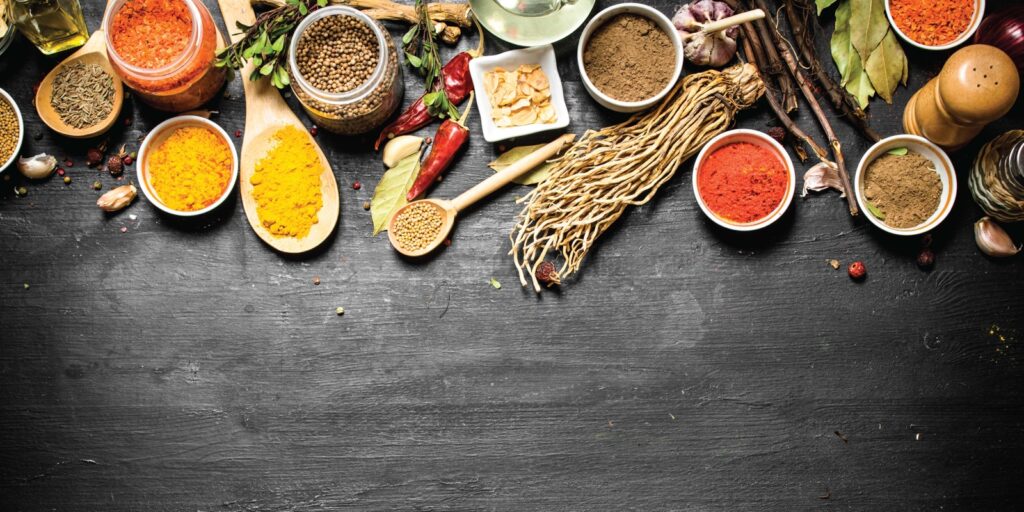 Aromatic spices and masalas blended in-house